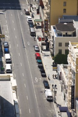 San Francisco, ABD - 24 Temmuz 2008: San Francisco, ABD çatıdan San Francisco şehrine manzara. Şehir, 44 'ü 120 metreden daha yüksek olmak üzere 410' dan fazla gökdelenden oluşuyor..