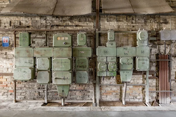 Peenemuende Germany April 2014 Control Board Old Abandoned Charcoal Power — Stock Photo, Image