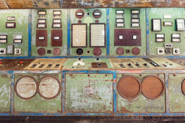 Peenemuende Germany April 2014 Control Board Old Abandoned Charcoal Power — Stock Photo, Image