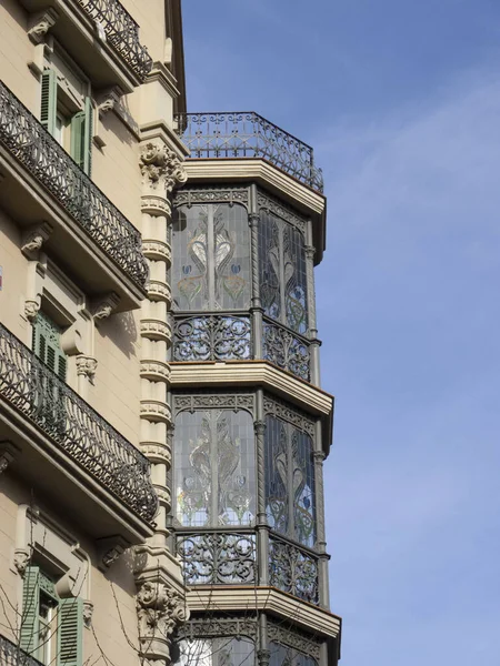 Barcelona Espanha Março 2015 Detalhe Arquitetura Avenida Paseo Gracia Barcelona — Fotografia de Stock