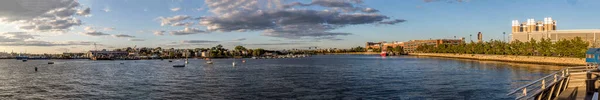 Skyline Panorâmico Cênico Boston Amanhecer — Fotografia de Stock