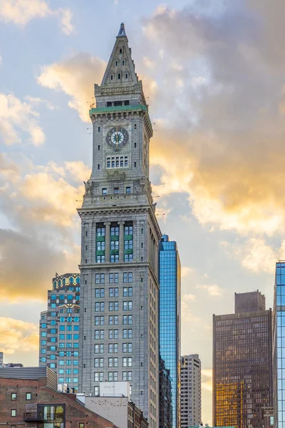 Boston Septiembre 2017 Vista Horizonte Boston Con Torre Del Reloj —  Fotos de Stock