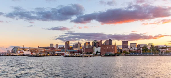 Boston Eua Setembro 2017 Vista Para Horizonte Boston Pôr Sol — Fotografia de Stock