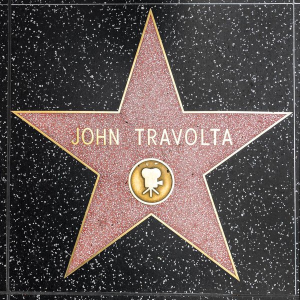 LOS ANGELES, USA - MAR 5, 2019: closeup of Star on the Hollywood Walk of Fame for John Travolta.