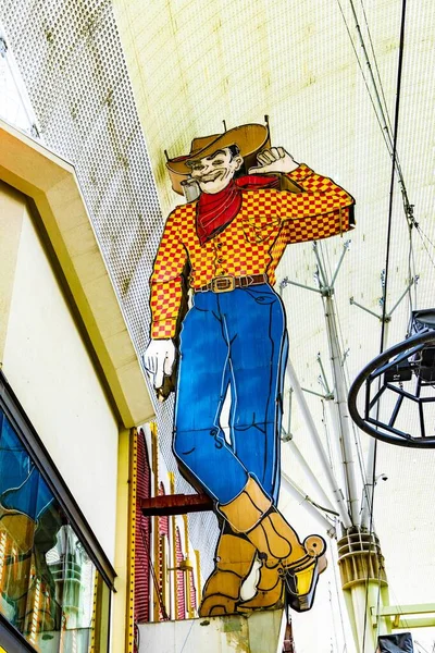 Las Vegas Usa Mar 2019 Beroemd Cowboy Neon Bord Hoog — Stockfoto