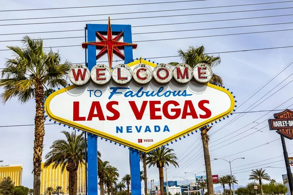 Las Vegas Usa Mar 2019 Słynny Znak Las Vegas Przy — Zdjęcie stockowe
