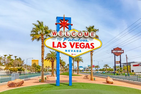 Las Vegas Usa März 2019 Berühmtes Las Vegas Schild Stadteingang — Stockfoto