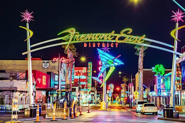 Las Vegas Nevada Marca 2019 Fremont East District Neon Sign — Zdjęcie stockowe