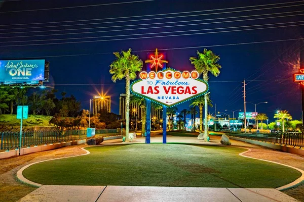 Las Vegas Usa März 2019 Berühmtes Las Vegas Schild Stadteingang — Stockfoto