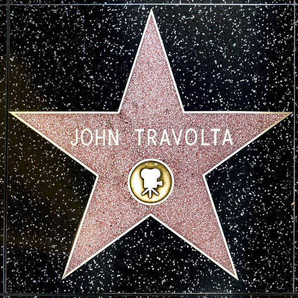 LOS ANGELES, USA - MAR 17, 2019: closeup of Star on the Hollywood Walk of Fame for John Travolta.