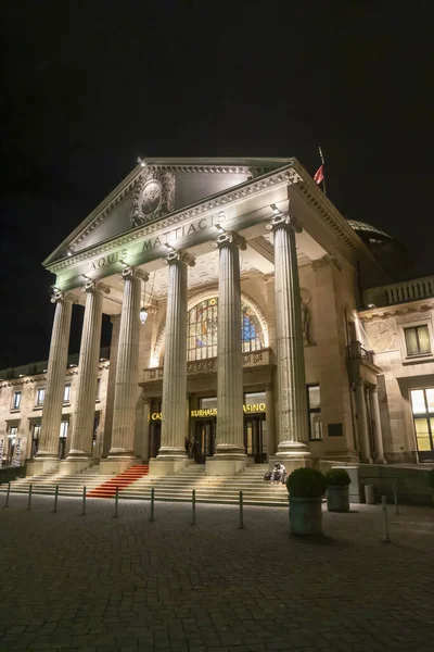 Wiesbaden Germany January 2020 Wiesbaden Casino Famous Entrance Roman Pillars — Stock Photo, Image