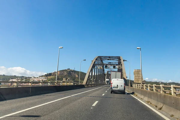 Xira Portogallo Marzo 2020 Vetture Che Utilizzano Ponte Tejo Vila — Foto Stock