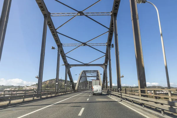 Xira Portogallo Marzo 2020 Vetture Che Utilizzano Ponte Tejo Vila — Foto Stock