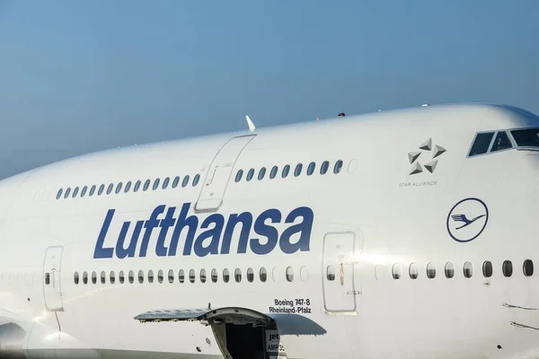 Frankfurt Tyskland Mars 2020 Lufthansa Flyg Med Boeing 747 Redo — Stockfoto