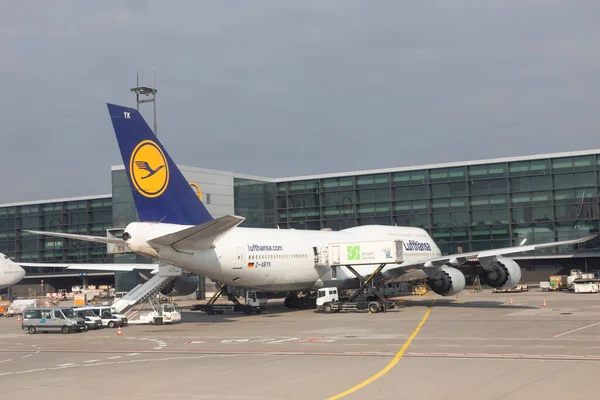 Frankfurt Tyskland Mars 2020 Lufthansa Flyg Med Boeing 747 Redo — Stockfoto