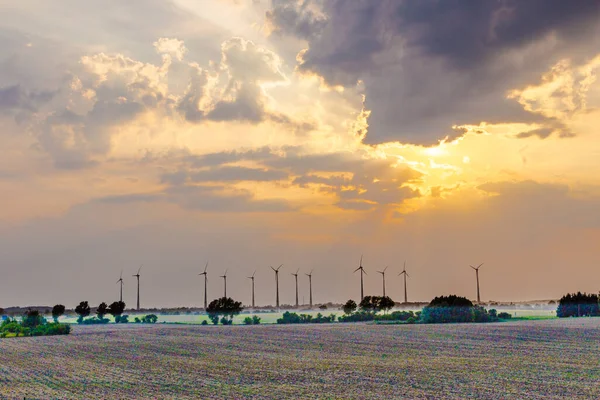 Windmill Rural Area Dramatic Sky — Stock Photo, Image