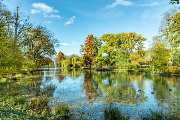 Old Historical Kurpark Bad Homburg Autumn Colors Alemanha — Fotografia de Stock