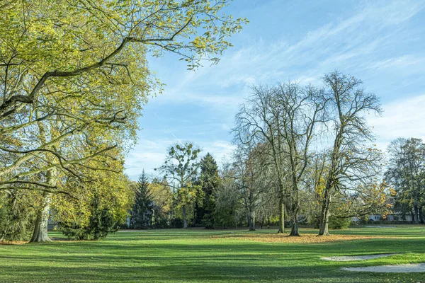 Viejo Kurpark Histórico Bad Homburg Colores Otoño Alemania —  Fotos de Stock