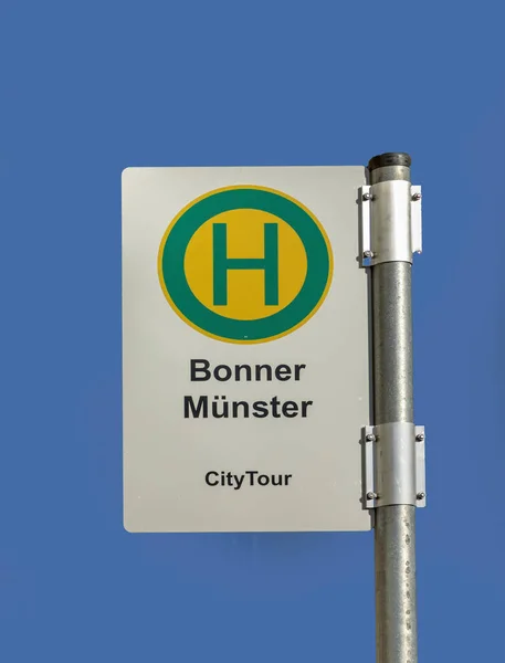 Bus Stop Sign Bonn Old Munster — Stock Photo, Image