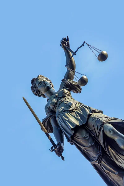 Statue Der Frauenjustiz Römer Frankfurt — Stockfoto