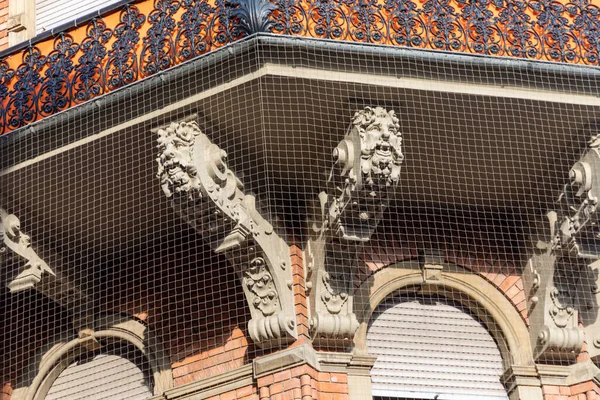 Detalhe Antiga Fachada Casa Histórica Wiesbaden Alemanha — Fotografia de Stock