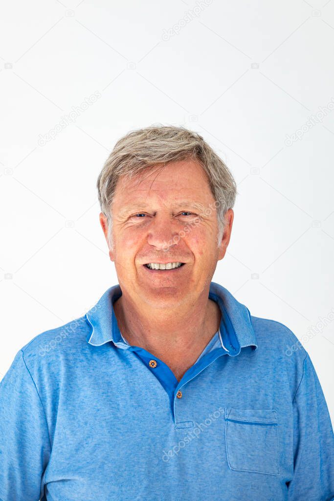 portrait of smiling attractive handsome senior man