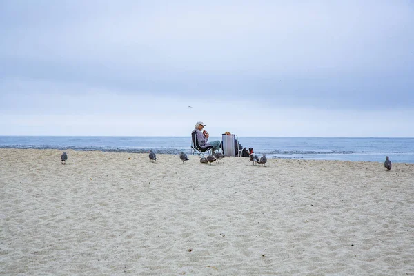 San Francisco Usa July 2008 Families Meat Sandy Beach Relax — Stock Photo, Image