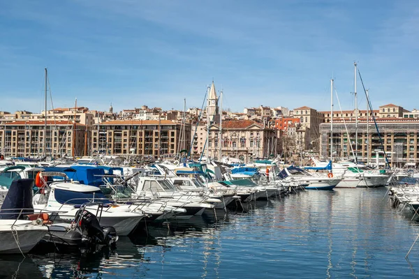Marseille France March 2015 View Old Town Marseille Harbor View — Stock Photo, Image