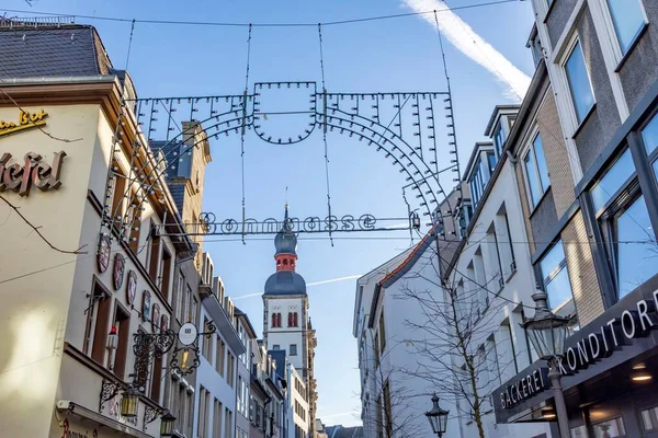 Bonn Niemcy Listopada 2020 Neonowe Światło Bonngasse Droga Bonn Strefie — Zdjęcie stockowe