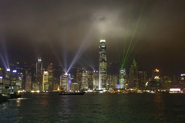 Kowloon Hong Kong Gennaio 2010 Famoso Spettacolo Laser Hong Kong — Foto Stock