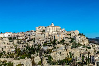 Ortaçağ 'ın Gordes, Provence kentinin panoraması. Fransa