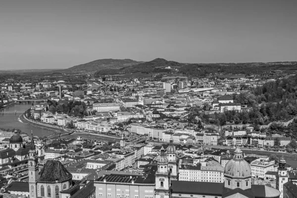 View Old City Salzburg Castle Hohensalzburg Hill Austria — Stock Photo, Image