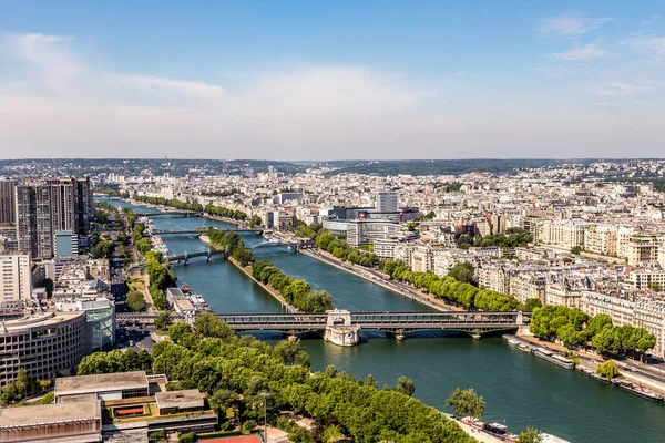 Párizs Városképe Eiffel Toronytól Szajna Folyóig — Stock Fotó