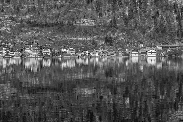 Hallstatt Πόλη Παραδοσιακά Ξύλινα Σπίτια Αυστρία Ευρώπη — Φωτογραφία Αρχείου