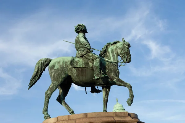Конная Статуя Франца Иосифа Вене Австрия Голубым Небом — стоковое фото