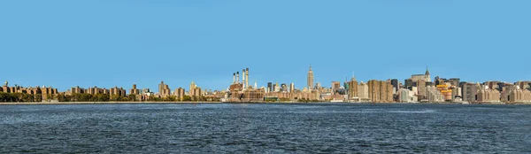 Skyline New York Sett Utifrån Floden Hudson — Stockfoto