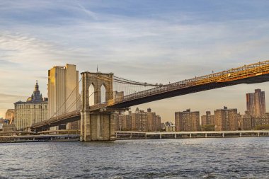 Sunset View to Brooklyn Bridge in New York, USA