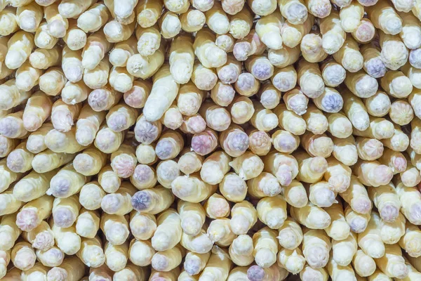 Frischer Spargel Auf Dem Lebensmittelmarkt Detail — Stockfoto