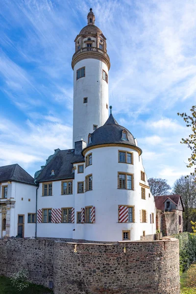 Donjon Del Antiguo Castillo Hoechst Frankfurt Bajo Cielo Azul — Foto de Stock