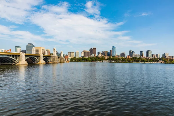 Vista Panorâmica Boston Com Rio — Fotografia de Stock