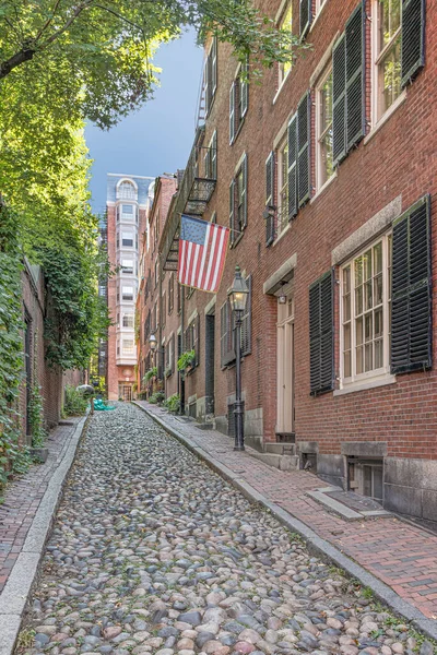 Beacon Hill Centrala Boston Massachusetts Med Gamla Kullerstenar — Stockfoto