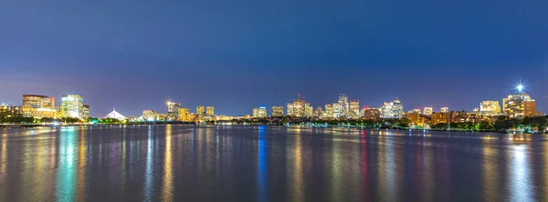 Berühmte Skyline Von Boston Usa Bei Nacht — Stockfoto