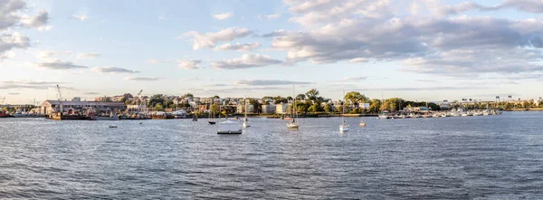 Skyline Panorâmico Cênico Boston Amanhecer — Fotografia de Stock