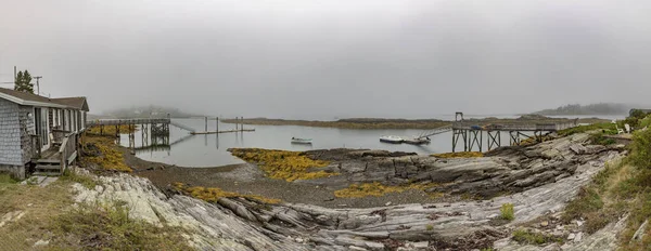 Vista Pueblo Harpswell Con Playa Puerto Niebla —  Fotos de Stock