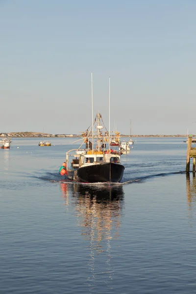 Romántica Vista Los Barcos Desde Muelle Provincetown Atardecer —  Fotos de Stock