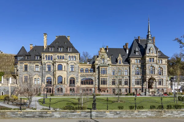 Histórico Castelo Lieser Com Vinhedos Fronteira Mosel Alemanha — Fotografia de Stock