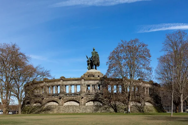 Equestian Statue Wilhelm German Corner Koblenz Germany — Stock Photo, Image