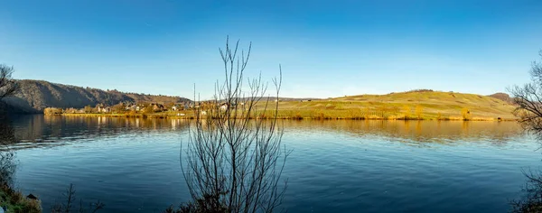 Malebné Panorama Mosel Valley Jasném Ranním Světle — Stock fotografie