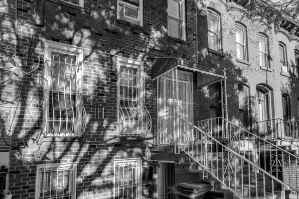 Small Brick Houses Union Street Brooklyn New York Typical Facade Royalty Free Stock Photos