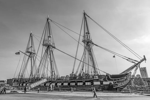 Бостон Сша Сентября 2017 Года Знаменитый Корабль Uss Constitution Бостон — стоковое фото